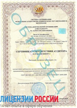 Образец сертификата соответствия аудитора №ST.RU.EXP.00005397-3 Кунгур Сертификат ISO/TS 16949
